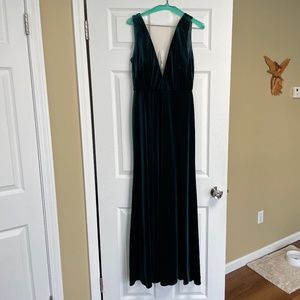 Used Jenny Yoo Logan Velvet Maxi Dress in emerald, size 8